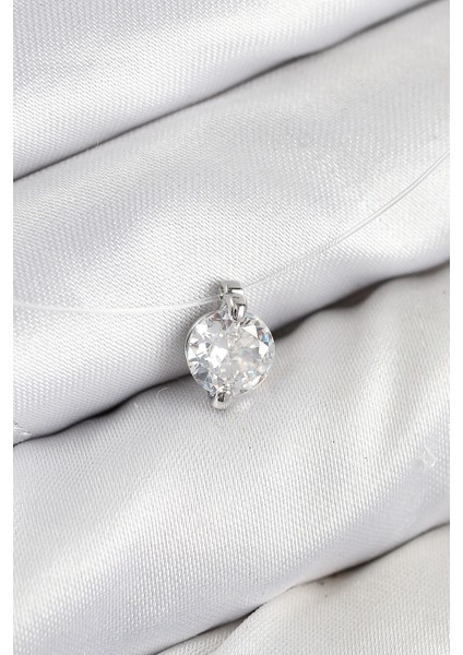 Bfs Misineli Zirkon Taşlı Model Gümüş Renk Hayalet Kolye