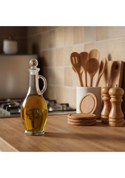 Kulplu Yağdanlık - 500 ml Kristal Tıpalı Zeytinyağ Şişesi 1 Adet fiyatları