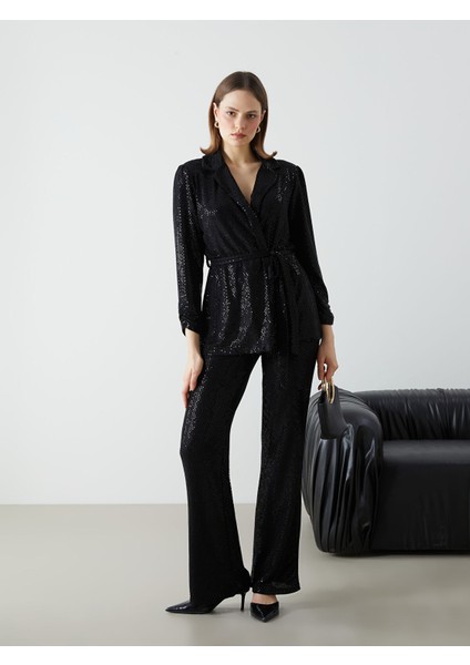 Yeni Sezon Beli Fermuarlı Taşlı Kadın Pantolon