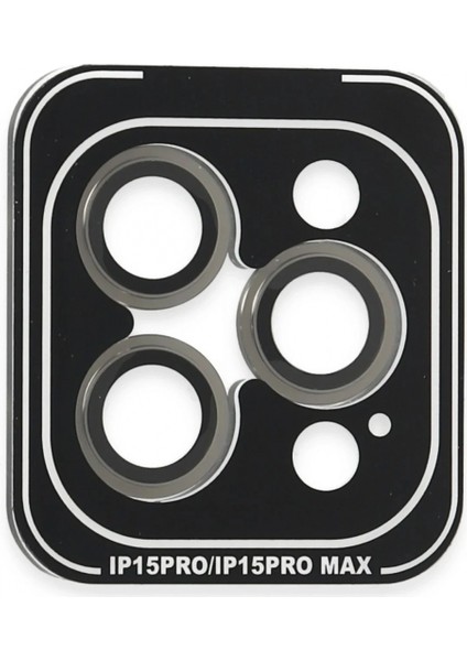 Ieg iPhone 15 Pro Max Pvd Metal Kamera Lens - Gri