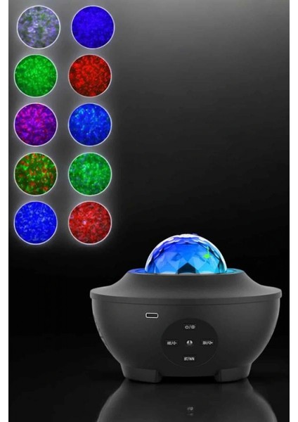 İEG Projektör Yıldız Gece Lambası Disko Topu Bluetooth Bağlantılı Taşınabilir Şarjlı fırsatları