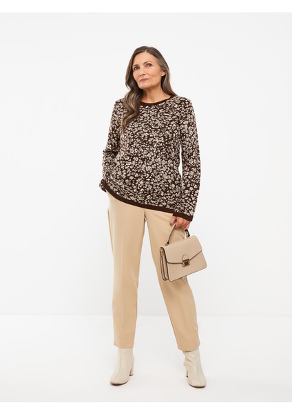 Yeni Sezon Bisiklet Yaka Desenli Uzun Kollu Kadın Triko Kazak modelleri