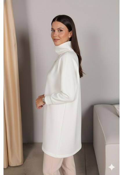 Kadın Uzun Kollu Balıkçı Yaka Scuba Tunik fırsatları