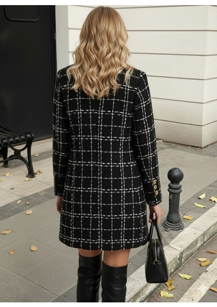 Kadın Uzun Kollu Yakalı Önden Düğmeli Dokuma Ceket fiyatları