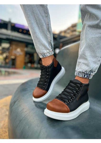 Colourful Premium Kışlık Erkek Bot Siyah Taba