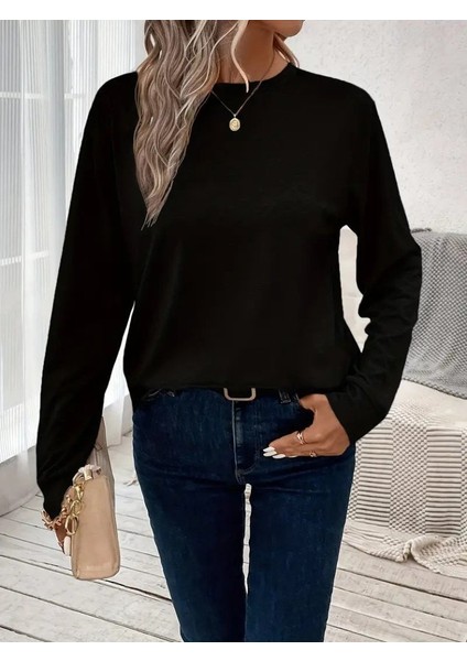 Kadın Uzun Kollu Bisiklet Yaka Viskon Bluz modelleri
