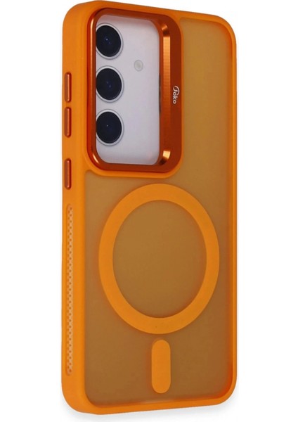 Ieg Samsung Galaxy S24 Plus Flet Lens Magsafe Kapak - Turuncu
