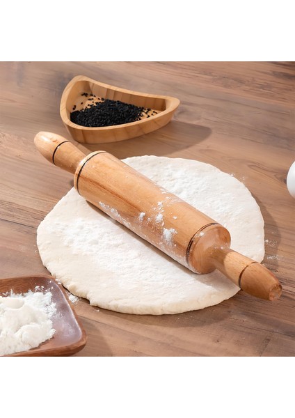 Ahşap Merdane Hamur Açma Merdanesi - 33 cm Küçük Mutfak Merdanesi