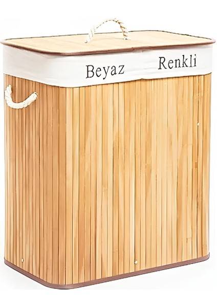 Dikdörtgen Hasır - Ahşap Kirli Çamaşır Sepeti Seyyar Kapaklı Içi Bezli Ip Kulplu modelleri