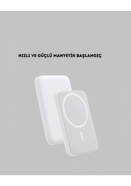 - Manyetik Kablosuz Powerbank – iPhone 12/13/14/15 Uyumlu, Hızlı Şarjlı, Ultra Hafif modelleri