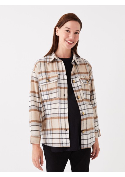 Yeni Sezon Ekose Uzun Kollu Hamile Oduncu Gömlek Ceket