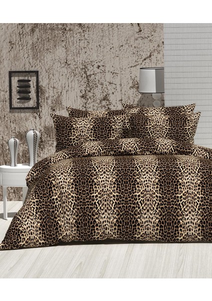 Leopar Desenli Çift Kişilik Çift Taraflı Nevresim Takımı