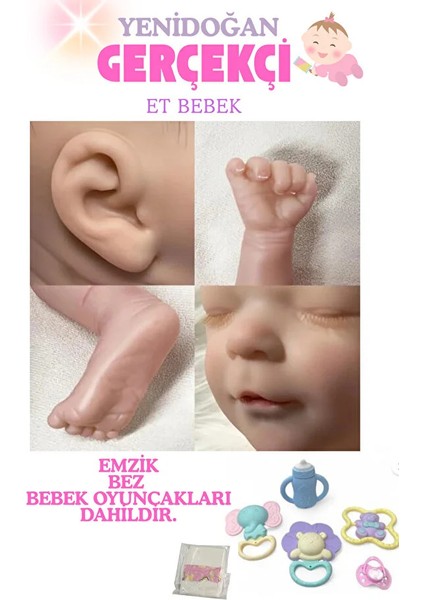 43 cm Aksesuarlı Gerçekçi Bebek %100 Silikon Yumuşak Doku Aksesuarlı Bebek-Soft