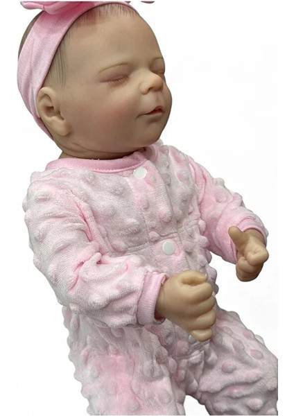 43 cm Aksesuarlı Gerçekçi Bebek %100 Silikon Yumuşak Doku Aksesuarlı Bebek-Soft