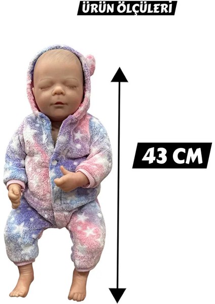 43 cm Aksesuarlı Gerçekçi Bebek %100 Silikon Yumuşak Doku Aksesuarlı Bebek-Soft Yumuşak indirimleri