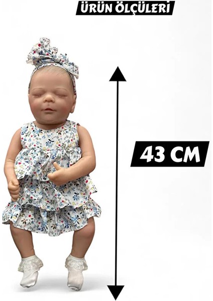 43 cm Aksesuarlı Gerçekçi Bebek %100 Silikon Yumuşak Doku Aksesuarlı Bebek-Soft Yumuşak indirimleri