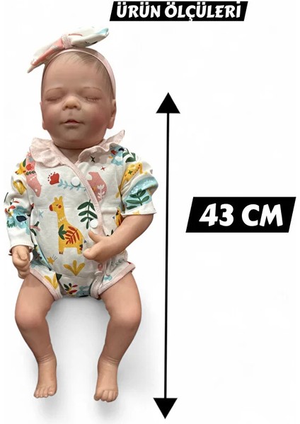 43 cm Aksesuarlı Gerçekçi Bebek %100 Silikon Yumuşak Doku Aksesuarlı Bebek-Soft Yumuşak indirimleri