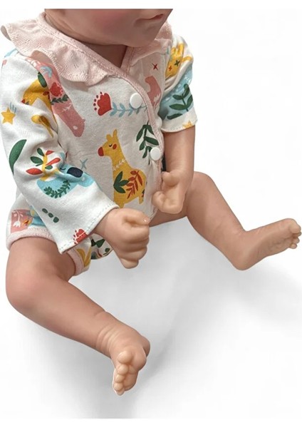43 cm Aksesuarlı Gerçekçi Bebek %100 Silikon Yumuşak Doku Aksesuarlı Bebek-Soft Yumuşak