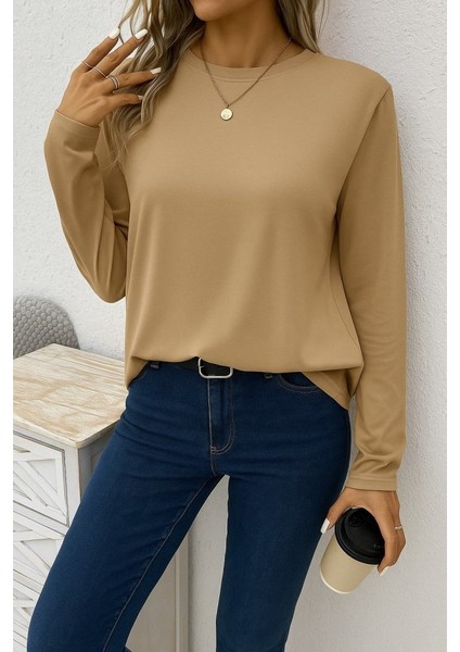 Kadın Uzun Kollu Bisiklet Yaka Viskon Bluz fırsatları