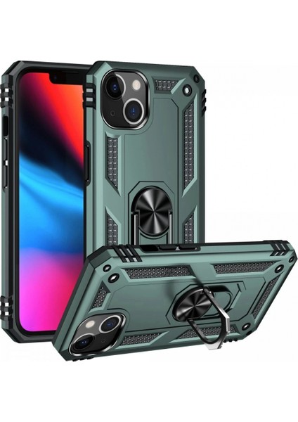 Ieg iPhone 14 Plus Kılıf Sofya Yüzüklü Silikon Kapak - Yeşil fiyatları