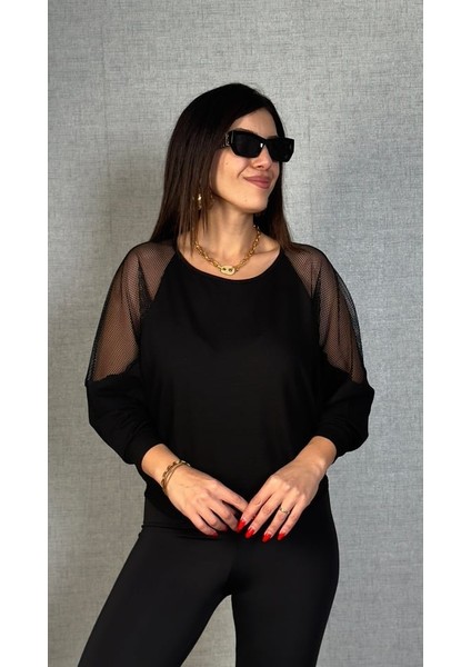 Kadın Omuzları File Detay Fakir Kol Bluz fiyatları