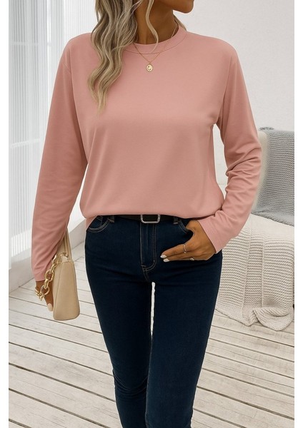Kadın Uzun Kollu Bisiklet Yaka Viskon Bluz indirimleri