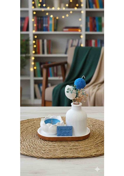 Öğretmene Hediye Şık Masaüstü Dekoratif Set (Vazo & Kokulu Mum) fırsatları