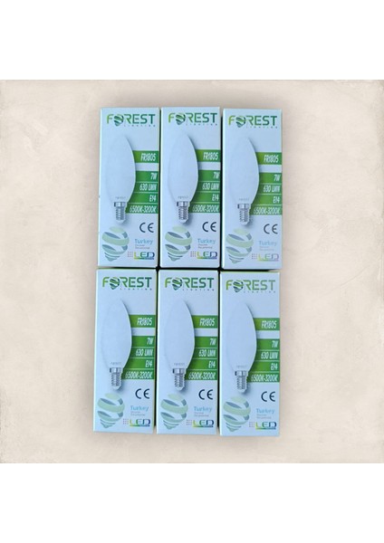 LED Ampul (E.14) Mum Ampul, Beyaz Işık (7.watt=60 Watt)(6.adetli Paket) fiyatları