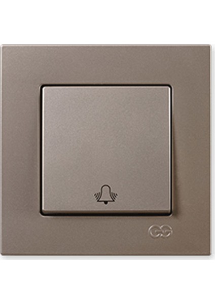 Eqona Metalik Bej Zil Butonu - Çerçevesiz