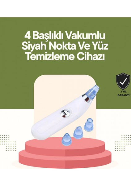 - USB Destekli 4 Başlıklı Siyah Nokta Vakum Cihazı – Gözenek Temizleyici ve Cilt Yenileyici Bakım Aleti