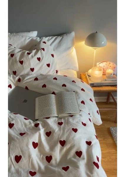 Kalp Desen Çift Kişilik Nevresim Takımı