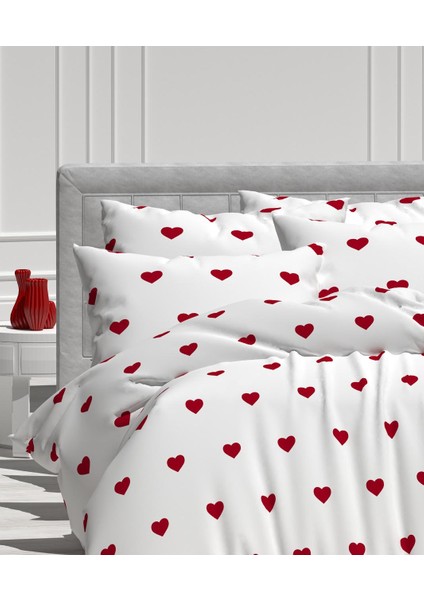 Kalp Desen Çift Kişilik Nevresim Takımı fiyatları