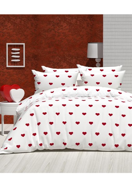 Kalp Desen Çift Kişilik Nevresim Takımı modelleri