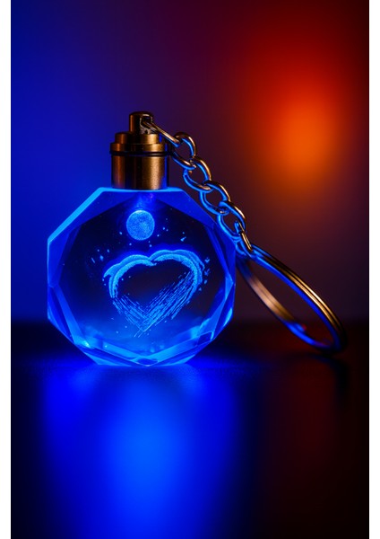 Yunus Balığı Tasarımlı Renk Değiştiren Işıklı Kristal Anahtarlık