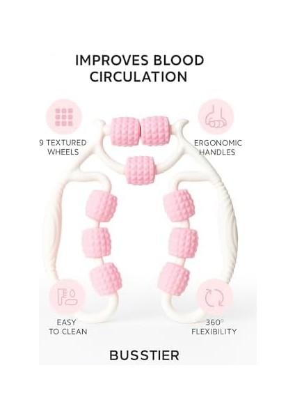 Busstier Selülit Masaj Aleti 9 Tekerlekli Lenf Drenaj Rulosu Vücut Şekillendirici Bacak Kol Sırt Masaj Aleti Kan Dolaşımı Arttırıcı Selülit Giderici Cilt Sıkılaştırıcı Masaj Roller fiyatları