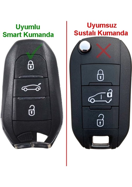 Proace Rifter Berlingo Combo Ds Uyumlu Smart Kumanda Anahtar Kılıfı Oto Anahtarlık Siyah Gold fırsatları