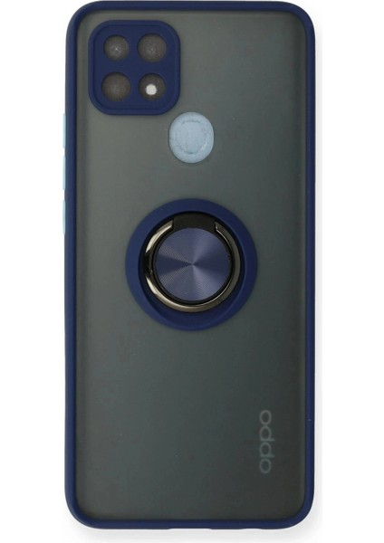 Ieg Oppo A15 Kılıf Montreal Yüzüklü Silikon Kapak - Lacivert