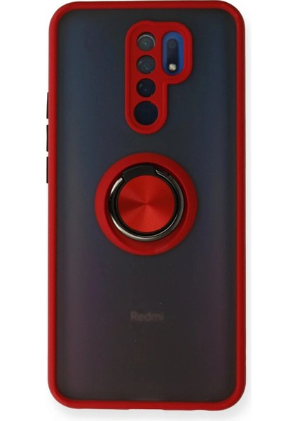 Ieg Xiaomi Redmi 9 Kılıf Montreal Yüzüklü Silikon Kapak - Kırmızı