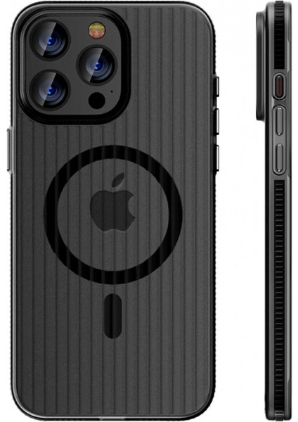 Ieg iPhone 15 Pro Max Line Magsafe Kapak - Siyah