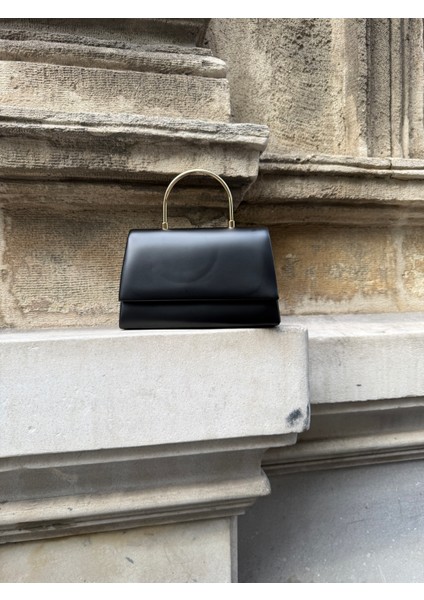 Ilot.ıstanbul | Gold Yuvarlak Metal Saplı Mini Kutu Siyah Abiye El Çantası modelleri