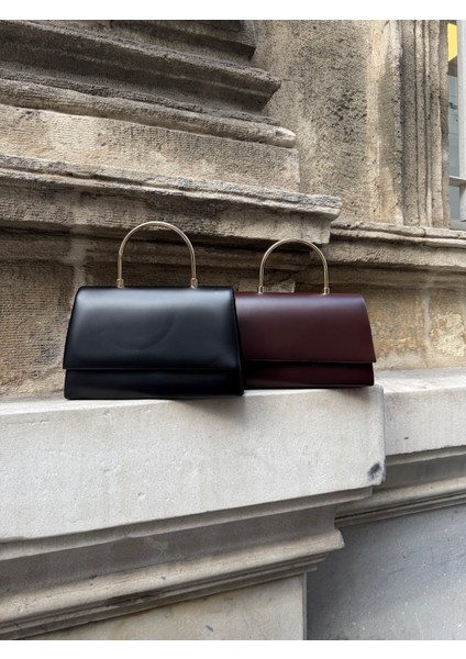 Ilot.ıstanbul | Gold Yuvarlak Metal Saplı Mini Kutu Siyah Abiye El Çantası fırsatları