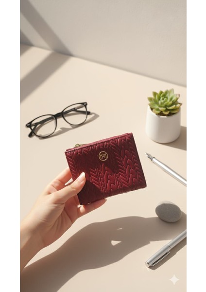 Kabartmalı Örgü Detaylı Orta Boy Fermuarlı Suni Deri Cüzdan Siyah fiyatları