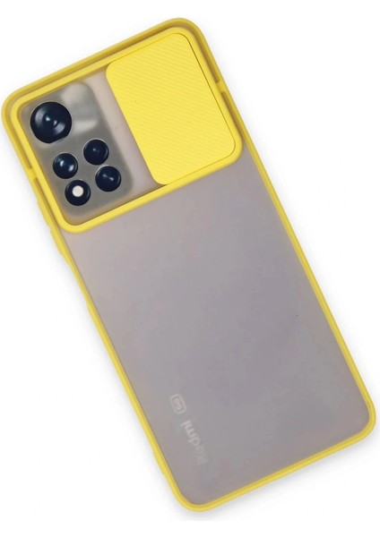 Xiaomi Redmi Note 11 Pro Plus 5g Kılıf Palm Buzlu Kamera Sürgülü Silikon - Sarı modelleri