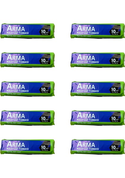 Battal Boy 70 Lt. Mavi Çöp Torbası Poşeti - 75 x 90 cm / 10 Adetlik 10 Rulo