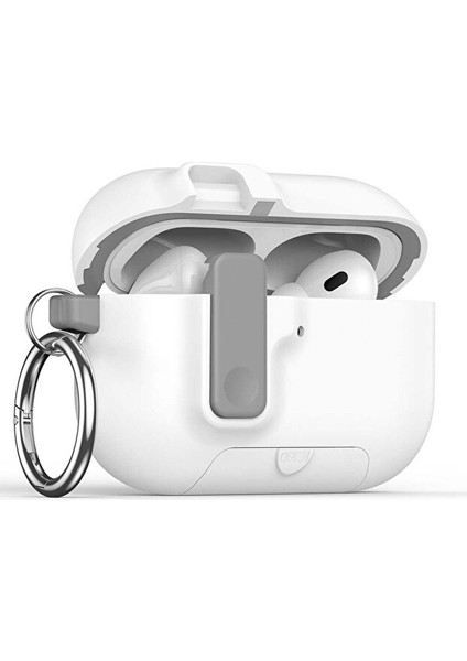Airpods Pro 3. Nesil ile Uyumlu Airpods Kılıf Telefon Standlı Anahatar Kilitli Kılıf