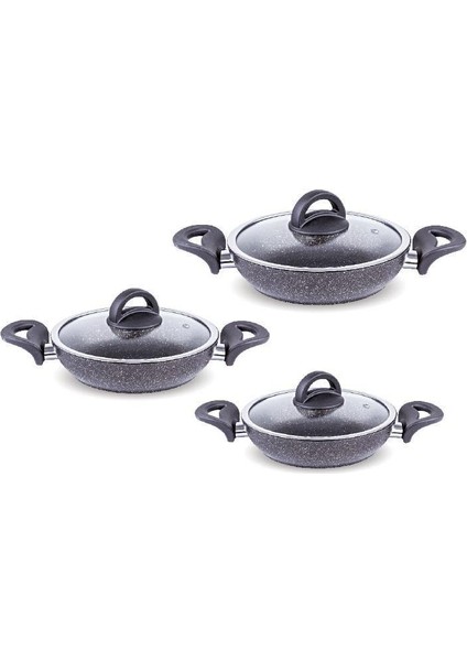 G5001GLX Galaxy 6 Parça Granit Omlet Set Gri