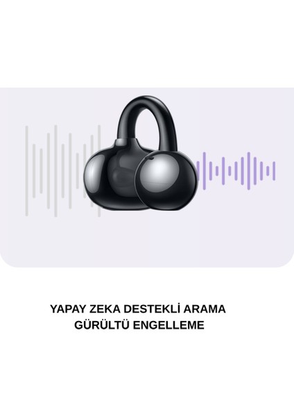 Freeclip Serisi, IP54 Suya ve Tere Dayanıklı, Bluetooth Kulaklık - Kulaküstü Tws Tasarım Mor fırsatları