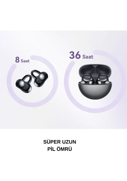 Freeclip Serisi, IP54 Suya ve Tere Dayanıklı, Bluetooth Kulaklık - Kulaküstü Tws Tasarım Mor indirimleri