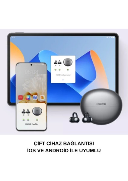 Freeclip Serisi, IP54 Suya ve Tere Dayanıklı, Bluetooth Kulaklık - Kulaküstü Tws Tasarım Mor