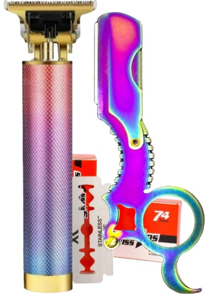 R4 Elektrikli Saç Tıraş Makinesi + U4 Full Metal Ustura + 5 Adet Yaprak Jilet